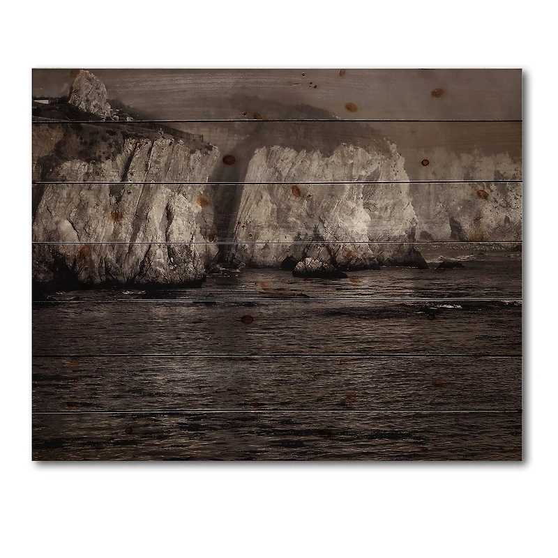 Designart - Gold Cliffs In The Fog