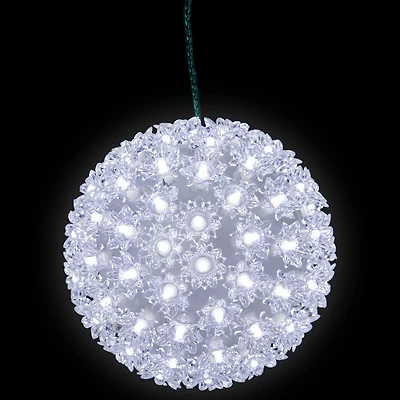 LED Lighted Starlight Sphere Hanging Outdoor Christmas Decoration- 7.5" - Pure White Lights