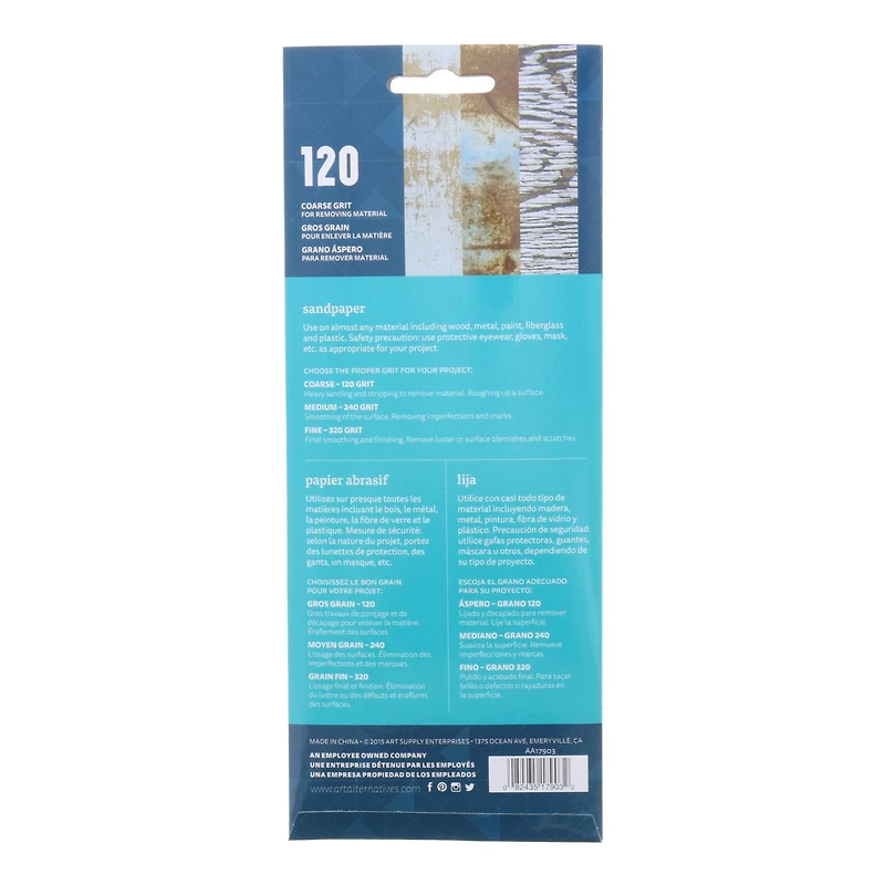 24 Packs: 3 ct. (72 total) Art Alternatives Coarse Sandpaper Sheets