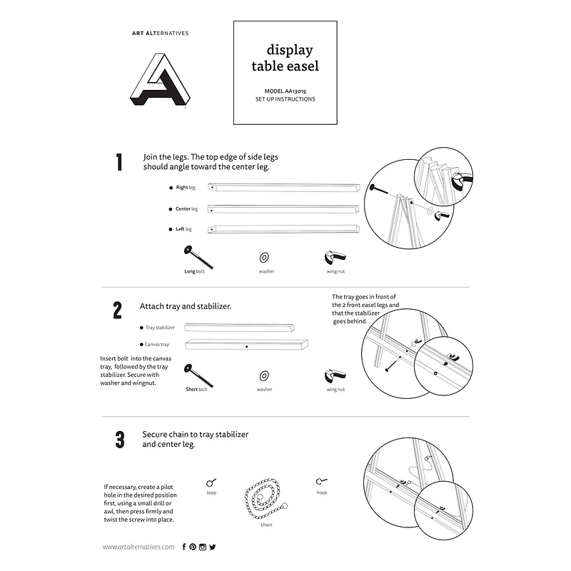 Art Alternatives Display Table Easel