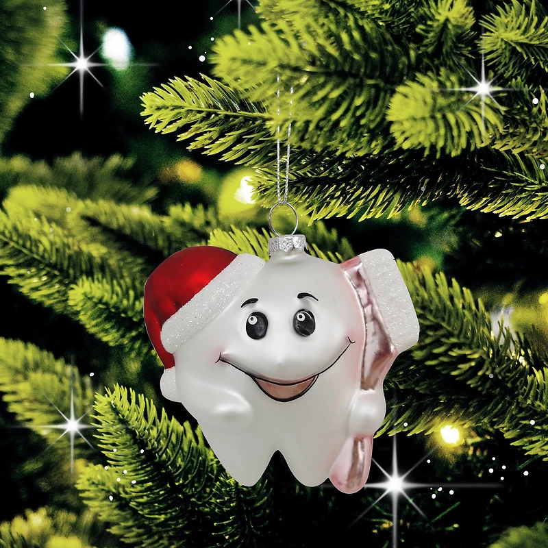 4" Happy Tooth Glass Ornament by Ashland®