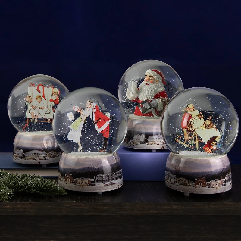 6.5" Norman Rockwell Christmas Surprise Snow Globe