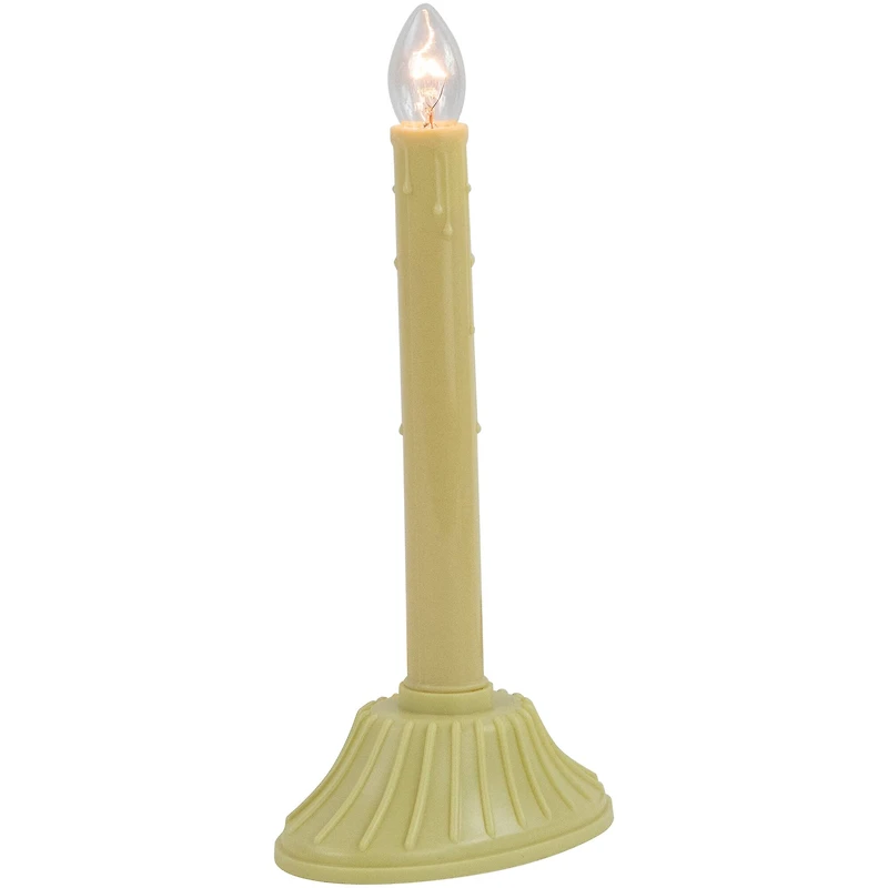 9.5" Ivory Single Light Christmas Candolier Candle Lamp