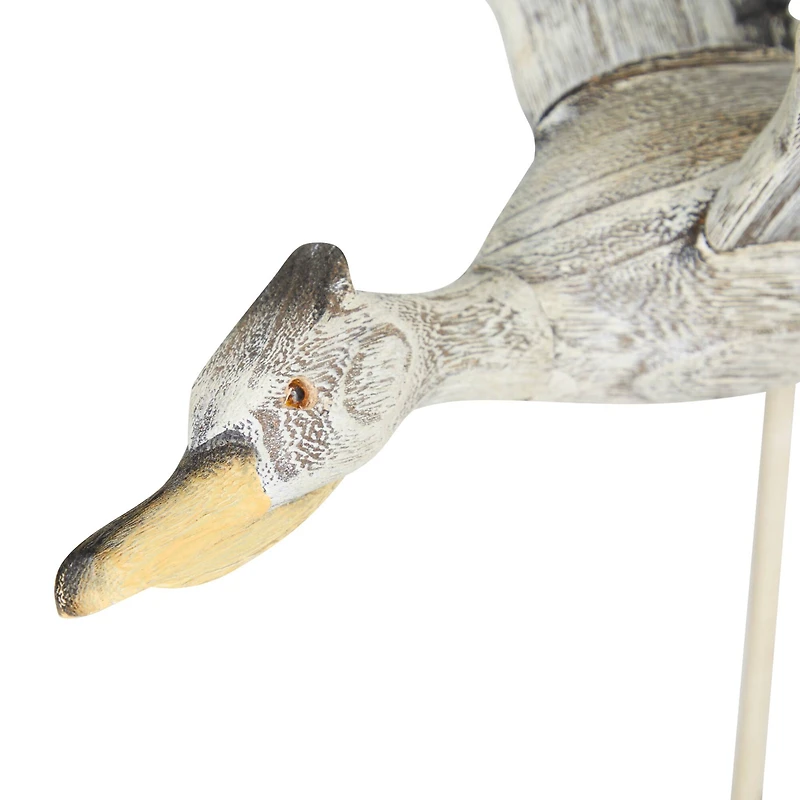 Set of 3 Grey Pine Coastal Sculpture, 14" x 14" x 11"