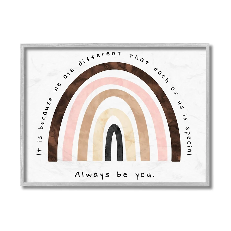 Stupell Industries Diversity Rainbow Wall Art in Gray Frame