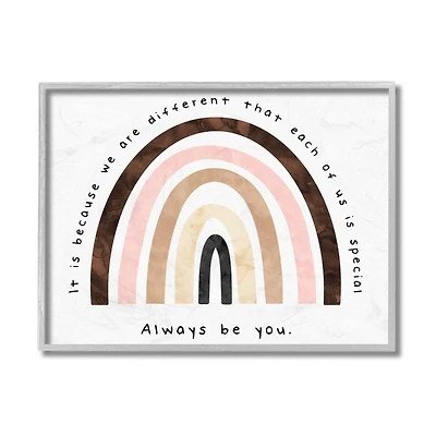 Stupell Industries Diversity Rainbow Wall Art in Gray Frame
