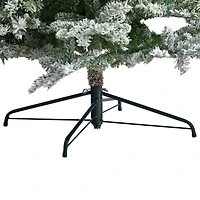 8.5ft. Pre-Lit Slim Flocked Nova Scotia Spruce Artificial Christmas Tree, Warm White LED Lights