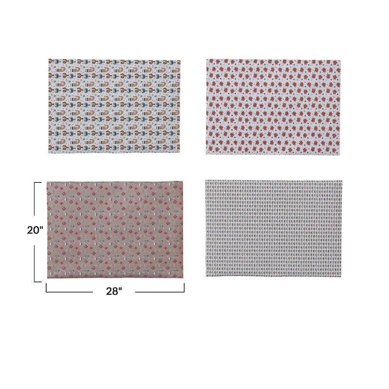 Hello Honey® 28" Wrapping Paper Sheets with Holiday Ornament Patterns, 12ct.