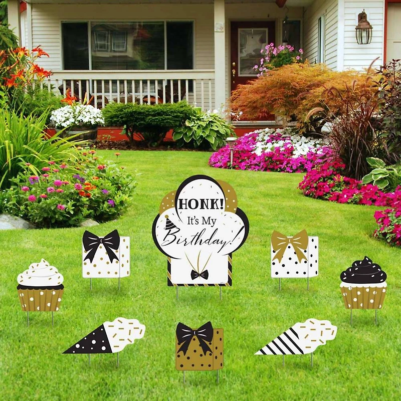 Kate Aspen® Black & Gold Birthday Yard Sign Set