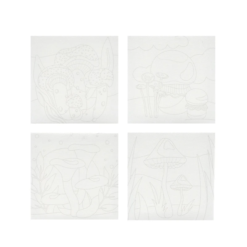 4" x 4" Mushrooms Canvas Painting Kit by Craft Smith®