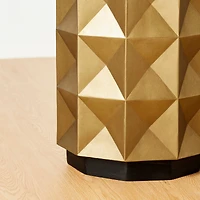 Glitzhome® 17" Antique Gold Geometric Side Table