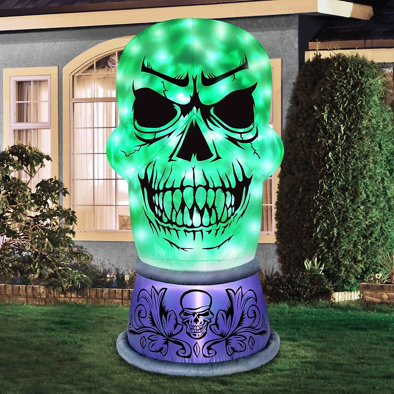6ft. Airflowz Inflatable Halloween Skull with Swirling Lights
