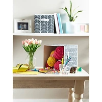 DII® 11" Black Herringbone Storage Cube, 2ct.