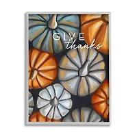 Stupell Industries Give Thanks Autumn Phrase Framed Giclee Art