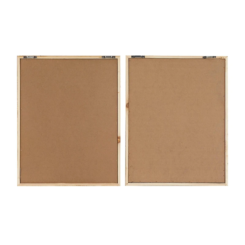 Set of 2 Black Wood Farmhouse Sign Wall Decor, 12.5" x 16"