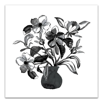 Monochromatic Floral IV 30" x 30" Canvas Wall Art