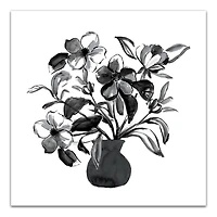 Monochromatic Floral IV 30" x 30" Canvas Wall Art