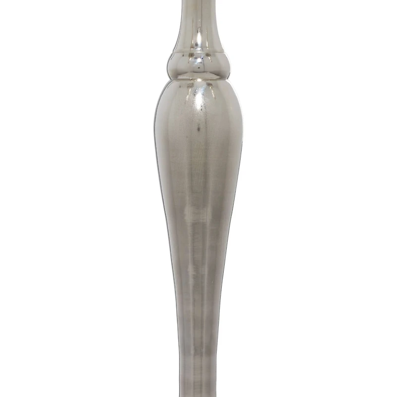 Silver Aluminum Traditional Candlestick Holders, 33x16x16"