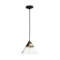 Hello Honey® Robert Stevenson Lighting Theo 10" Matte Black & Brushed Metal Ceiling Light