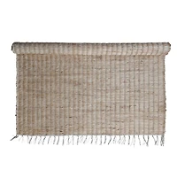 Hello Honey® Natural Boho Woven Jute & Cotton Rug with Fringe, 72" x 48"