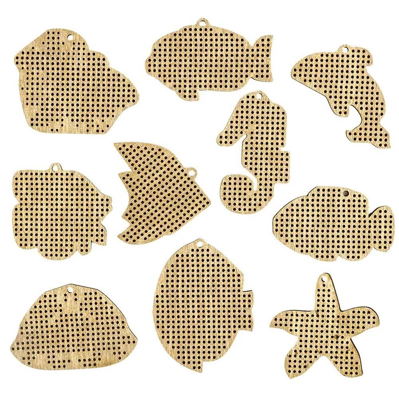 Wonderland Crafts Ocean Life Embroidery Wood Blanks Set