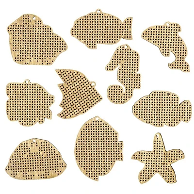 Wonderland Crafts Ocean Life Embroidery Wood Blanks Set