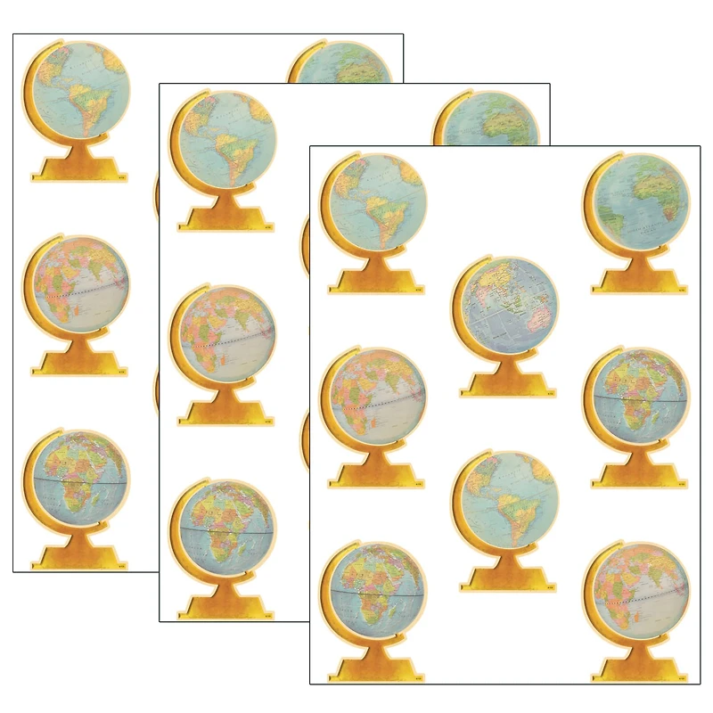 Teacher Created Resources Travel The Map Globes Accents, 3 Packs of 30
