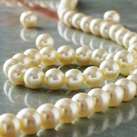 Ivory Pearl Glass Beads, 8mm by Bead Landing™