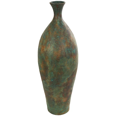 3ft. Green Ceramic Tall Distressed Antique Style Vase