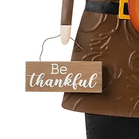 Glitzhome® Metal Thanksgiving Pilgrim Hanging Or Standing Yard Stake Set