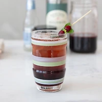 Hello Honey® 5" Green & White Striped Drinking Glass, 4ct.