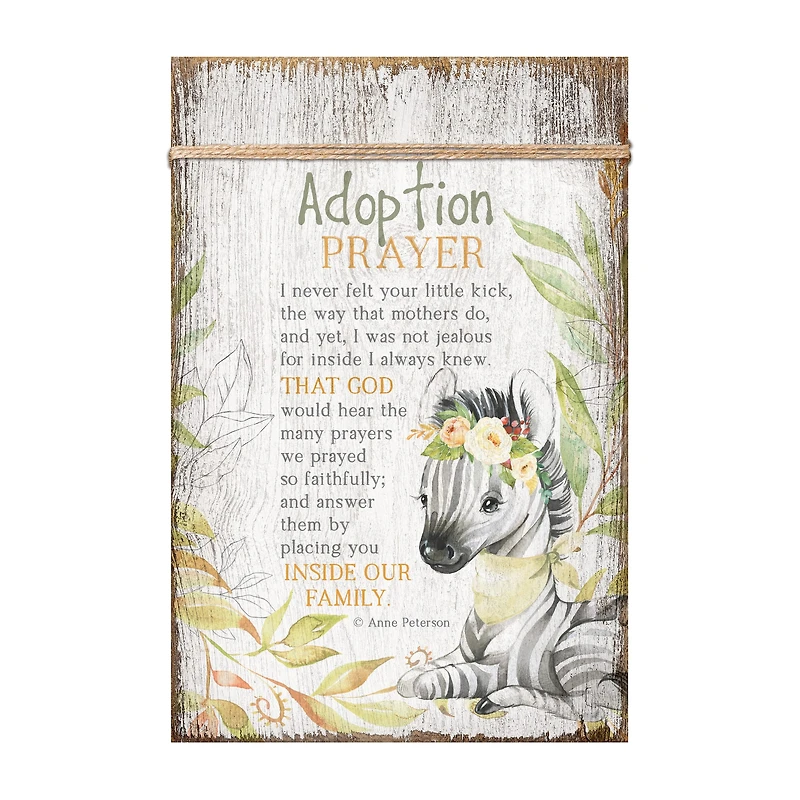 Adoption Prayer Plaque with Easel and Wall Hanger