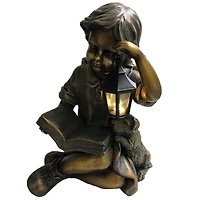 Santa's Workshop 13" Reading by Her Lamp Statue