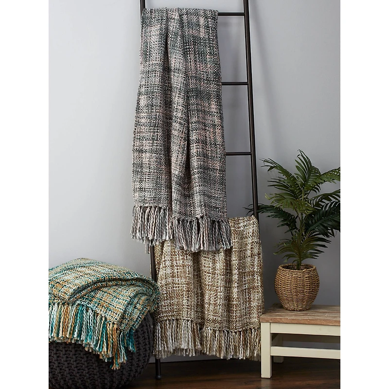 Variegated Gray Acrylic Throw