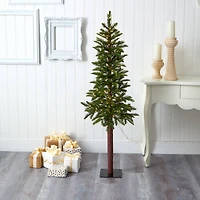 5ft. Pre-Lit Alaskan Alpine Artificial Christmas Tree, Clear LED Lights