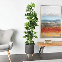5ft. Potted Green Faux Foliage Artificial Money Tree