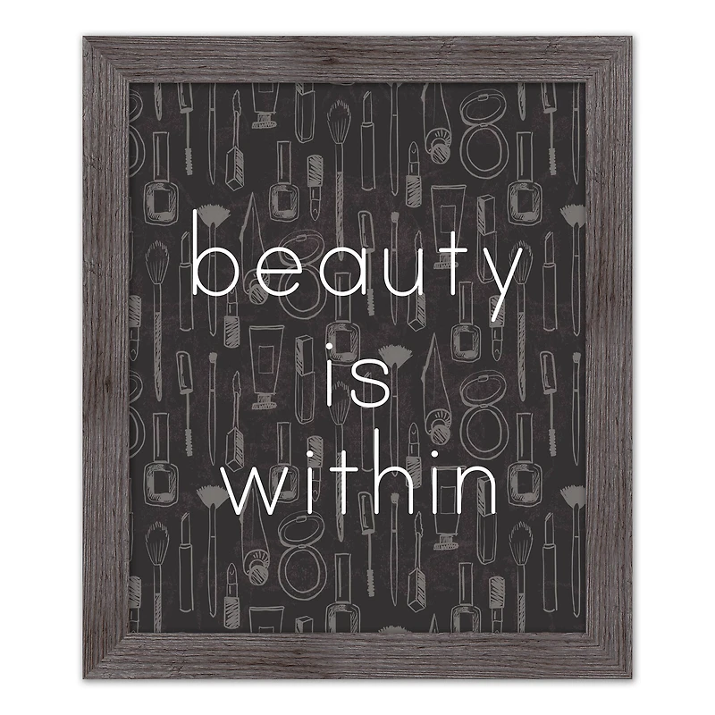 Beauty is Within Print in Gray Frame