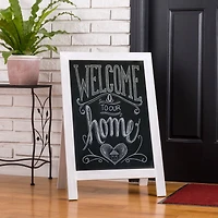 Glitzhome® 30" White Wood Chalkboard