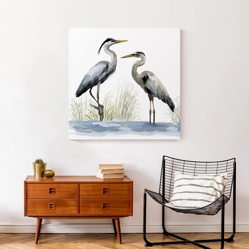 Heron Duo Canvas Wall Art