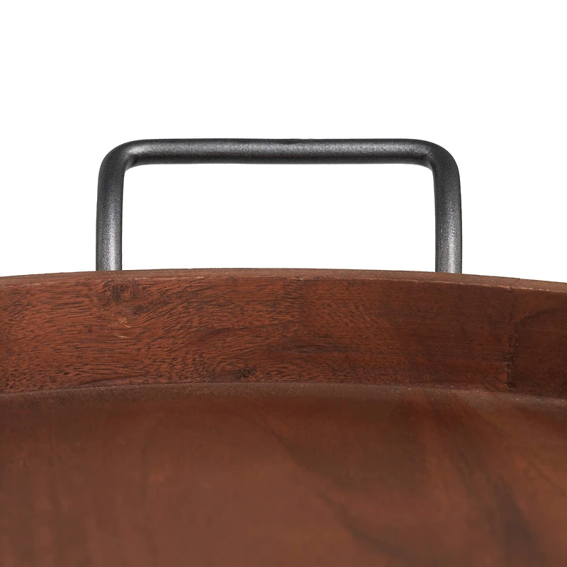 Round Wood Decorative Nesting Tray Set