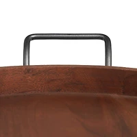 Round Wood Decorative Nesting Tray Set