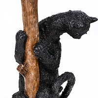 13'' Black Cat Climbing Broom Halloween Décor