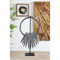 20" Gray Teak Wood Natural Sculpture