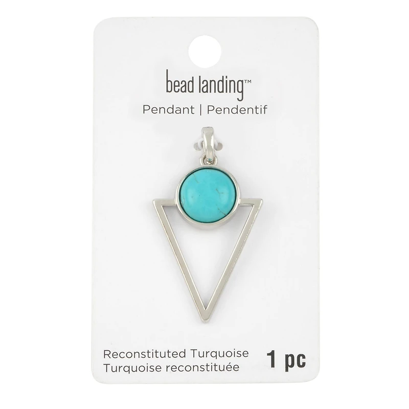 Dyed Turquoise Howlite Triangle Pendant by Bead Landing™