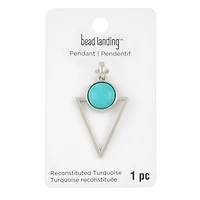 Dyed Turquoise Howlite Triangle Pendant by Bead Landing™