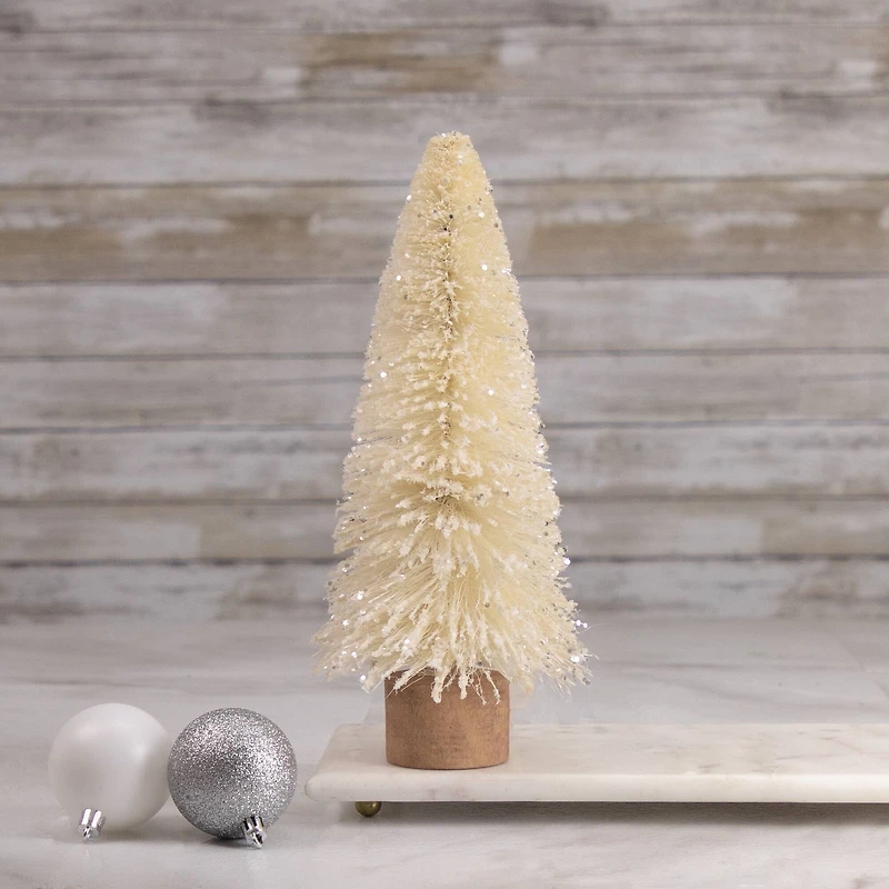 11.5" Unlit Glittered Sisal Artificial Christmas Tree 