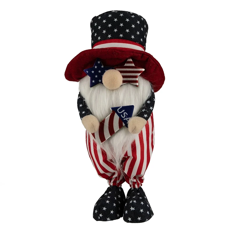 12.2" Patriotic Rocket 4th of July Americana Gnome with Star-Shapes Sunglasses