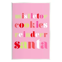 Stupell Industries Mistletoe Cookies Reindeer Santa Bold Wall Plaque Art