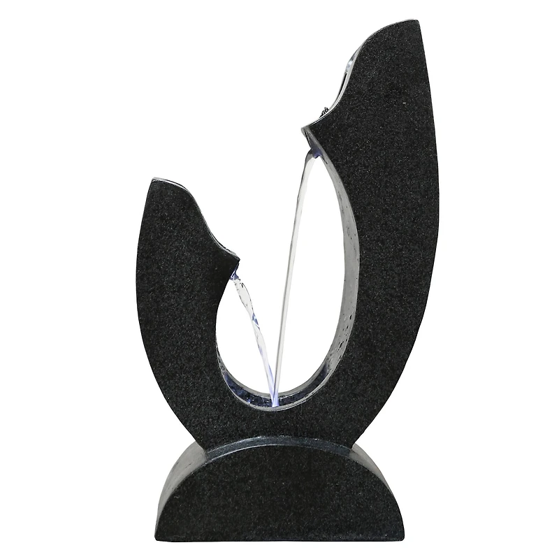 13.75" Black Small Modern Outdoor Garden Water Fountain