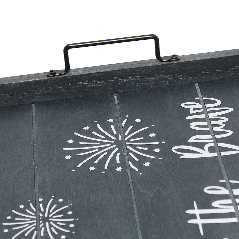 Elegant Designs™ 15.5" Home of the Brave Serving Tray with Handles